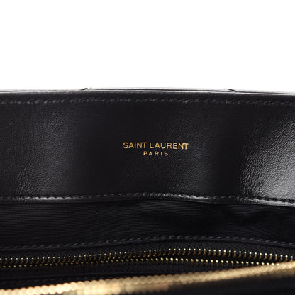 Saint Laurent Calfskin Y Quilted Monogram Large Loulou Chain Satchel Black 9 of 10