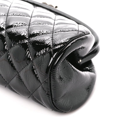 Chanel Distressed Patent Quilted Timeless Clutch Black 10 of 10