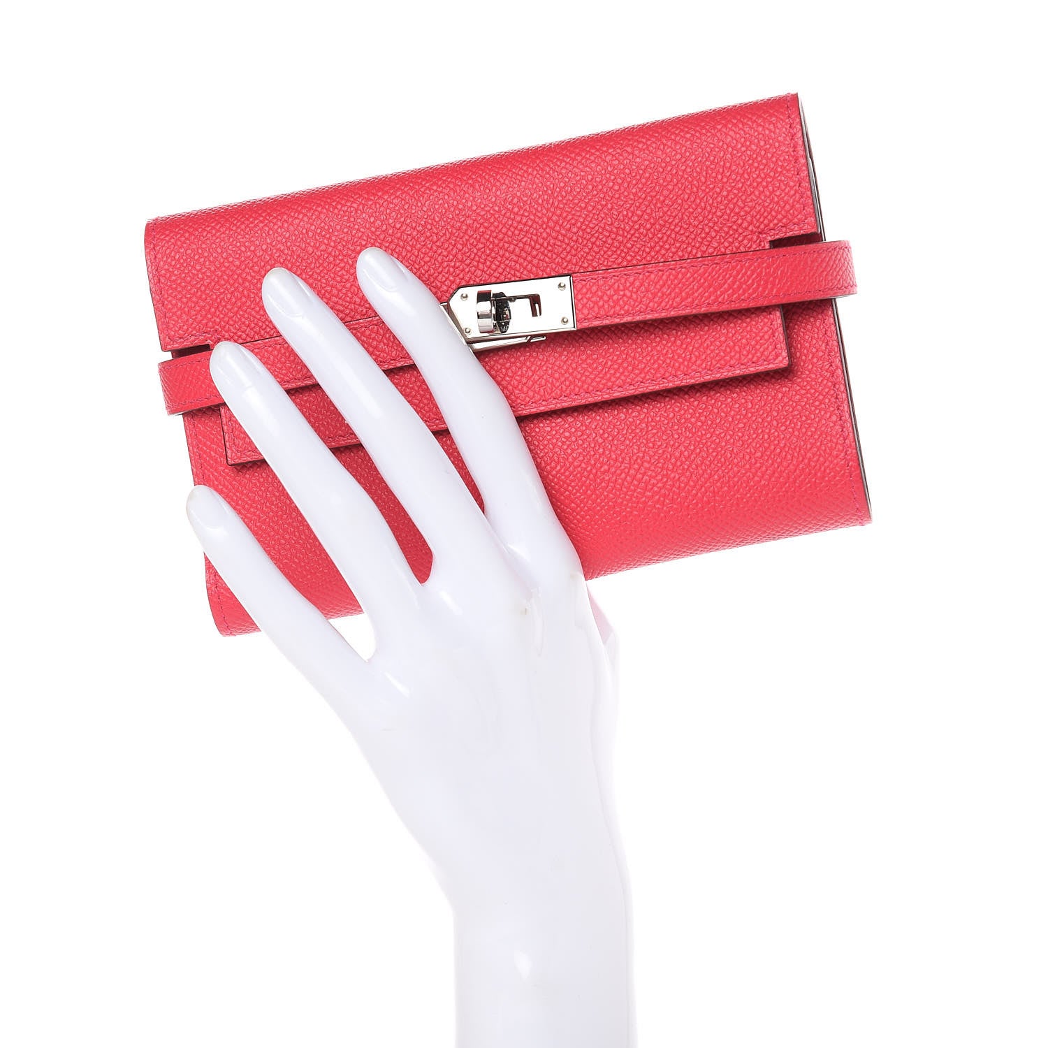 Hermes Epsom Medium Kelly Wallet Rose Extreme 2 of 7