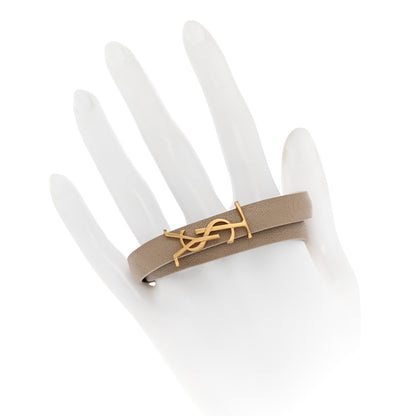 Saint Laurent Calfskin Opyum Double Wrap Bracelet Dark Beige 2 of 5