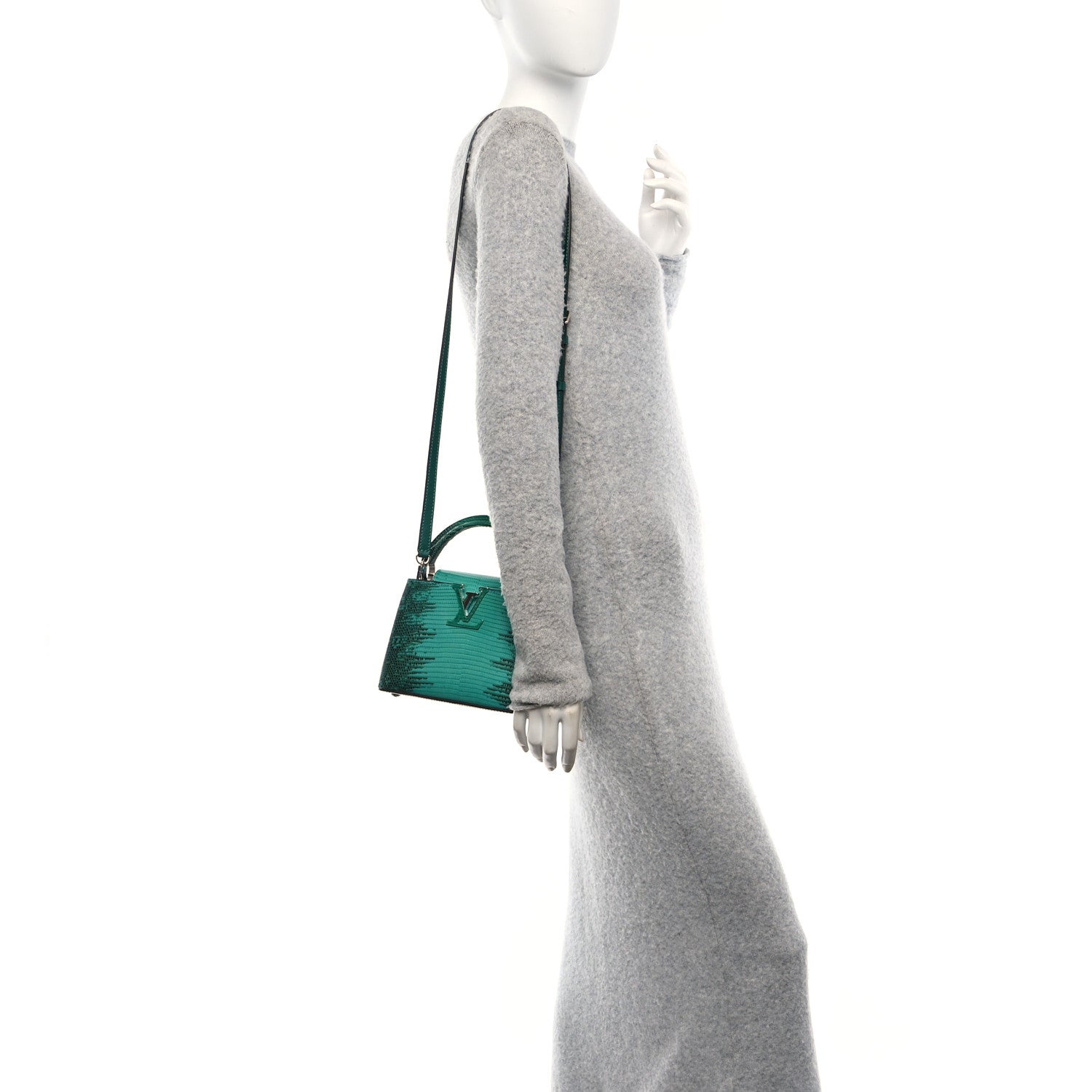 Louis Vuitton Lizard Capucines Mini Curacou Emeraude 2 of 10