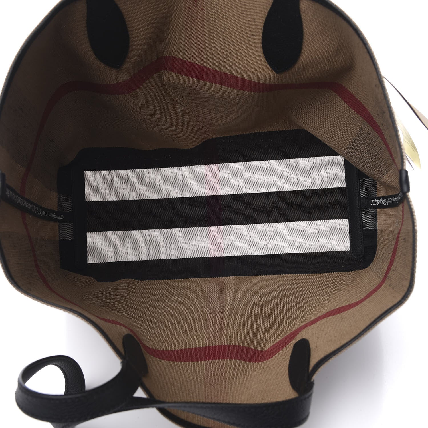 Burberry Coated Canvas Mega Check Medium Doodle Tote Black 8 of 13