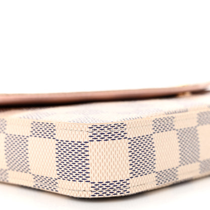 Louis Vuitton Damier Azur Pochette Felicie Chain Wallet Rose Ballerine 11 of 12