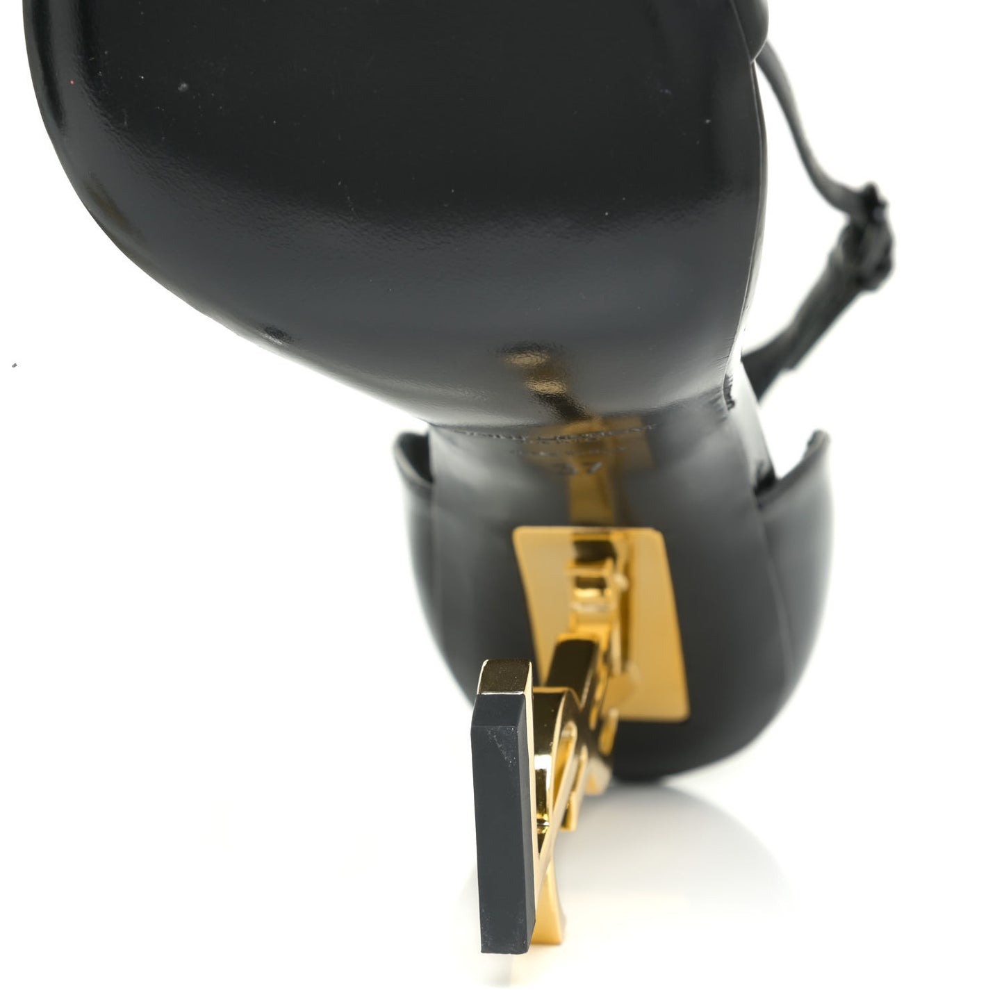 Patent Calfskin Opyum 110 Sandals 37 Black Gold