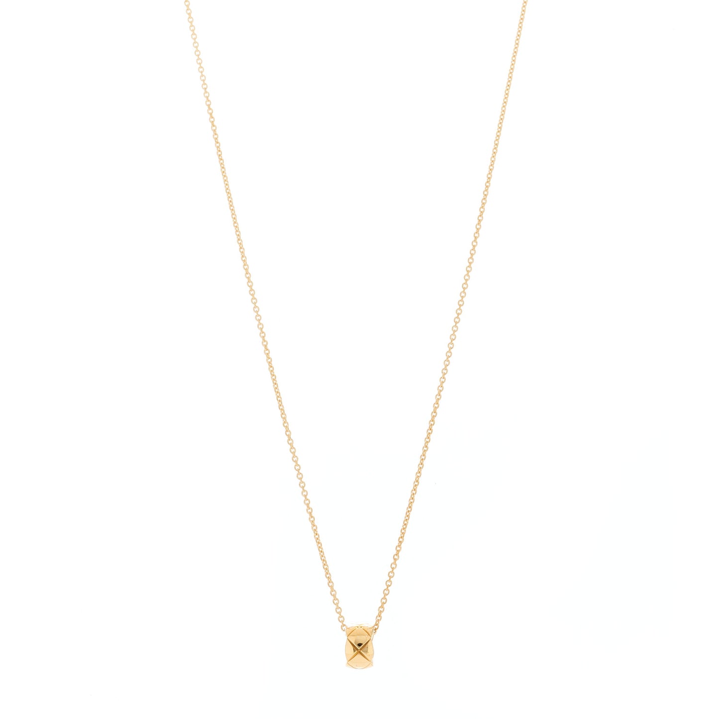 18K Yellow Gold Coco Crush Round Pendant Necklace