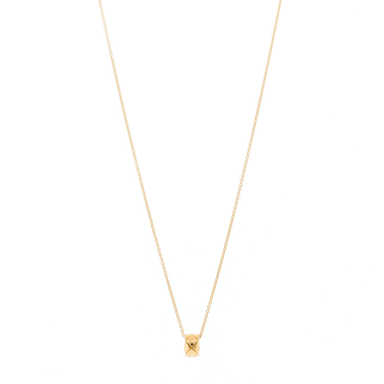 Chanel 18K Yellow Gold Coco Crush Round Pendant Necklace 1 of 6