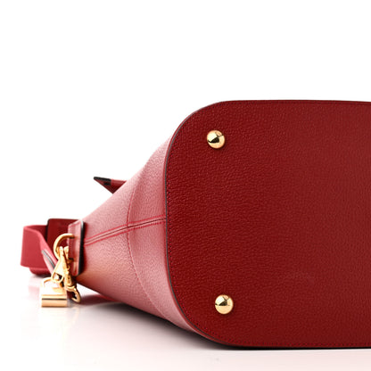 Gucci Textured Dollar Calfskin Web Small Savoy Bowling Tote Red 9 of 10