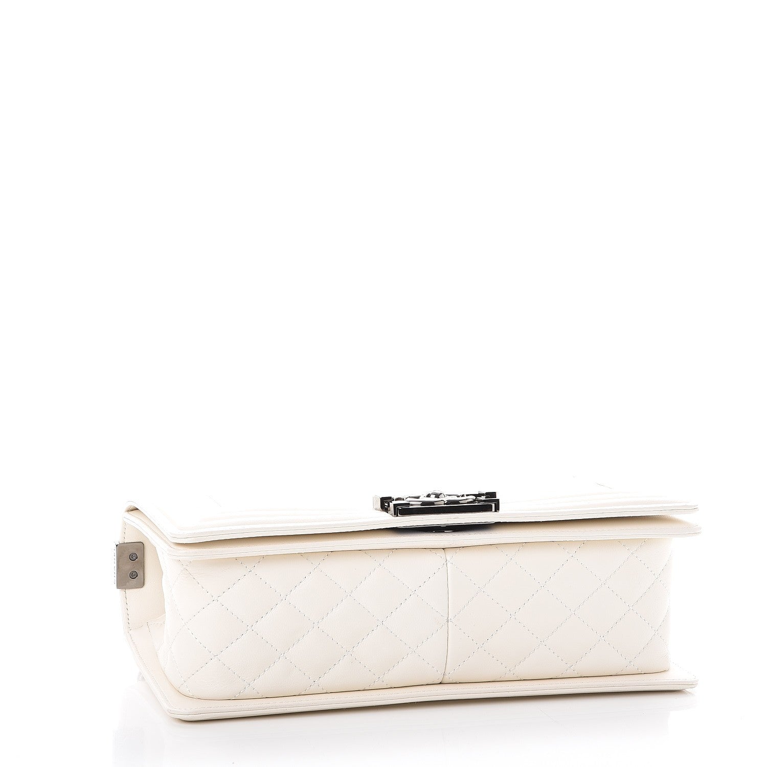 Chanel Lambskin Quilted Chevron Medium Boy Flap White 4 of 7