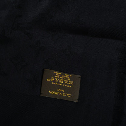 Louis Vuitton Silk Wool Monogram Shawl Black 5 of 5