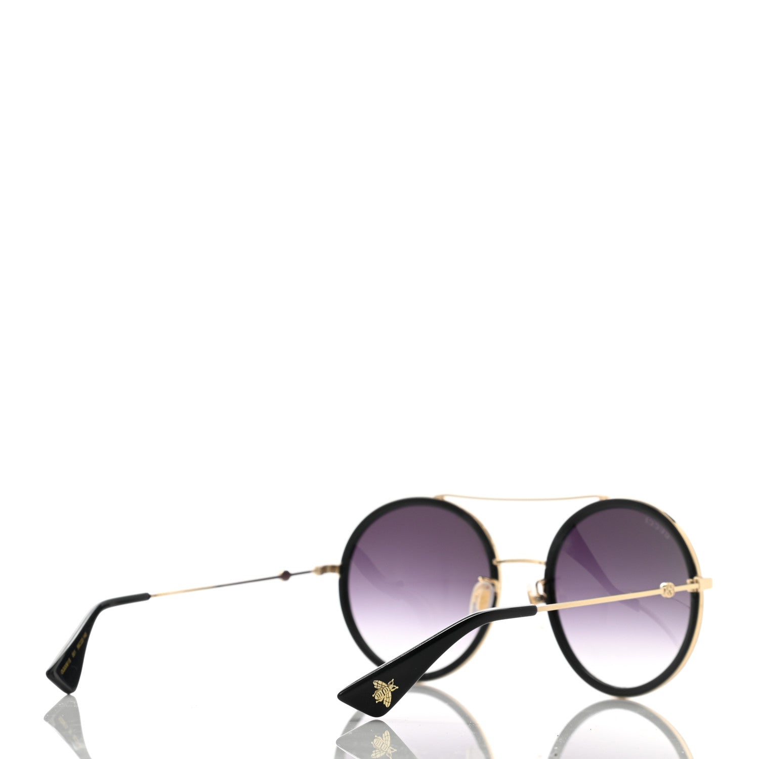 Gucci Acetate Round Frame GG0061S Sunglasses Black 4 of 7