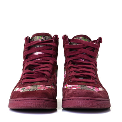 Gucci GG Supreme Monogram Blooms Womens High Top Sneakers 38.5 Beige Multicolor Dry Rose 3 of 9