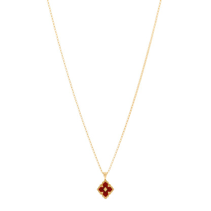 Buccellati 18K Yellow Gold Enamel Small Opera Tulle Pendant Necklace Red 1 of 5