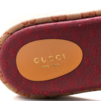 Gucci Canvas GG Monogram Angelina Platform Slide Sandals 37.5 Beige Ruggine 8 of 13