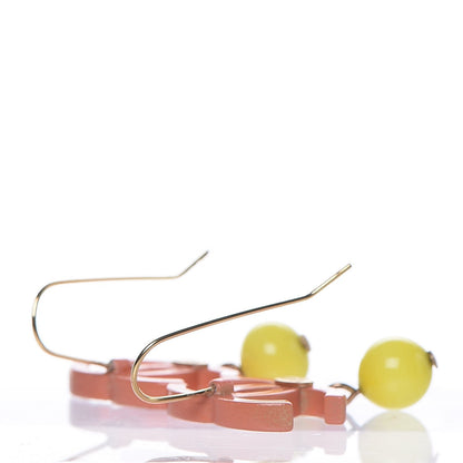 Chanel Resin CC Drop Earrings Orange 3 of 4