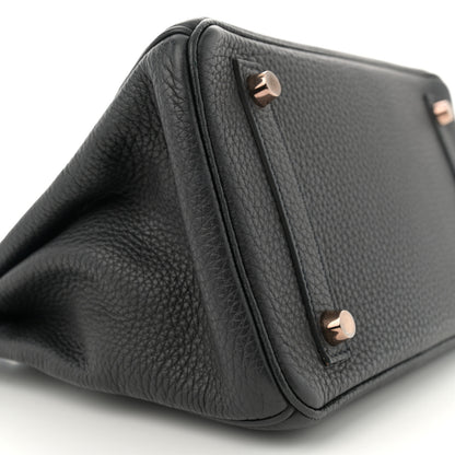 Hermes Taurillon Clemence Birkin 25 Etain Black 9 of 13
