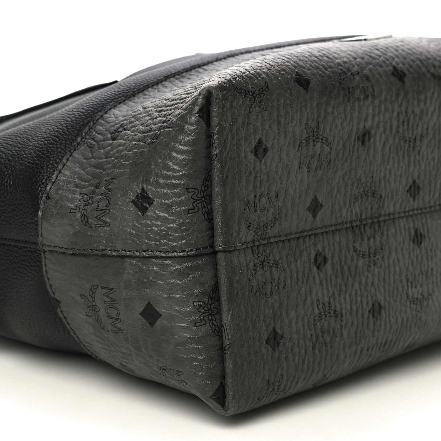 MCM Calfskin Visetos Anya Shopper Tote Black 8 of 16