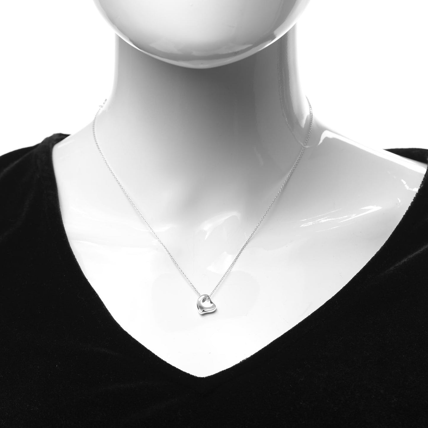 Sterling Silver 11mm Elsa Peretti Full Heart Pendant Necklace