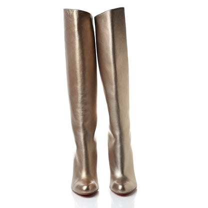 Christian Louboutin Calfskin Opera Marmara Botta 100 Tall Boots 38.5 Colombe 2 of 9