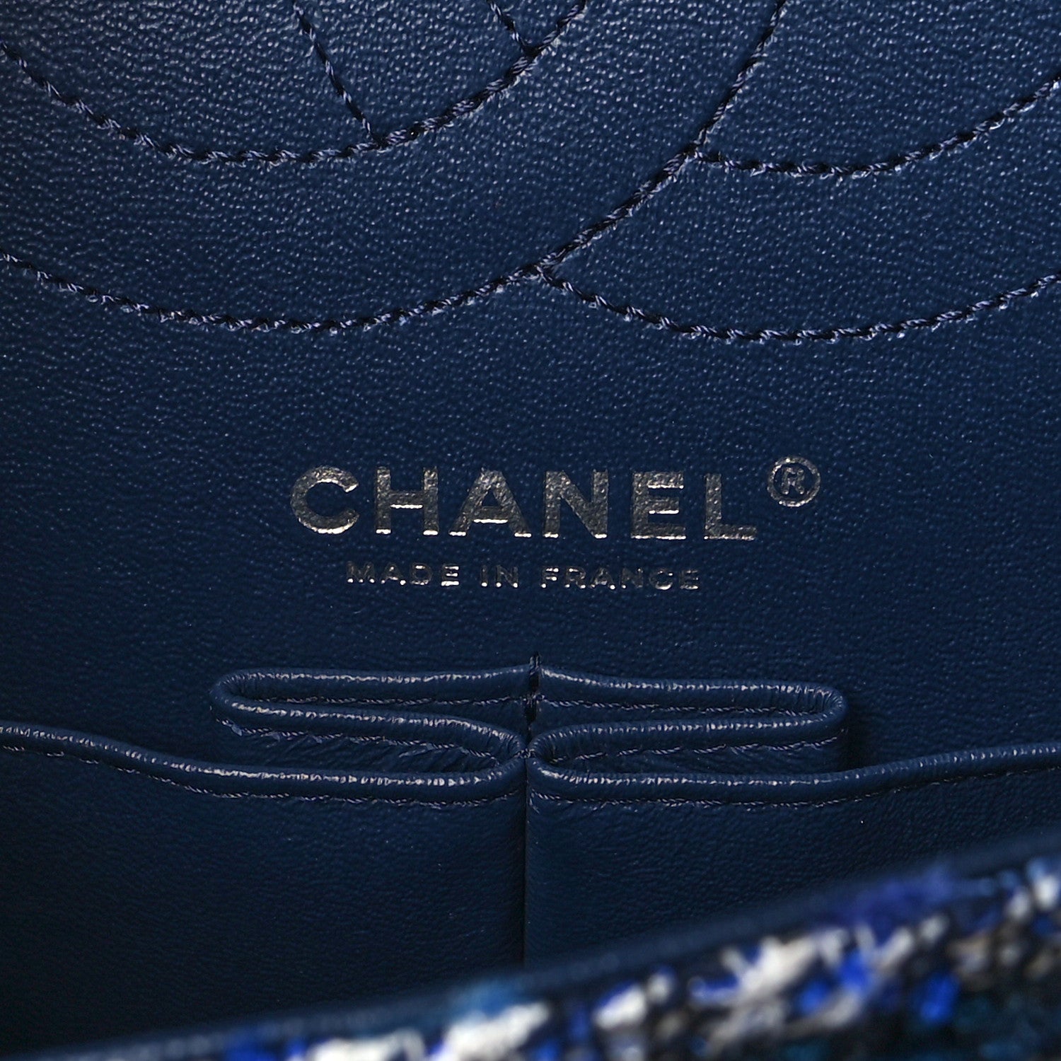 Chanel Tweed Quilted 2.55 Reissue 225 Flap Blue 6 of 10
