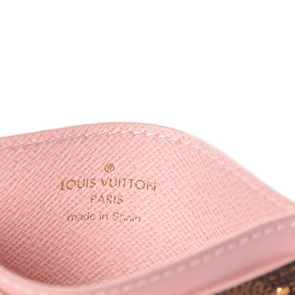 Louis Vuitton Damier Ebene Studded Card Holder Rose Ballerine 6 of 9