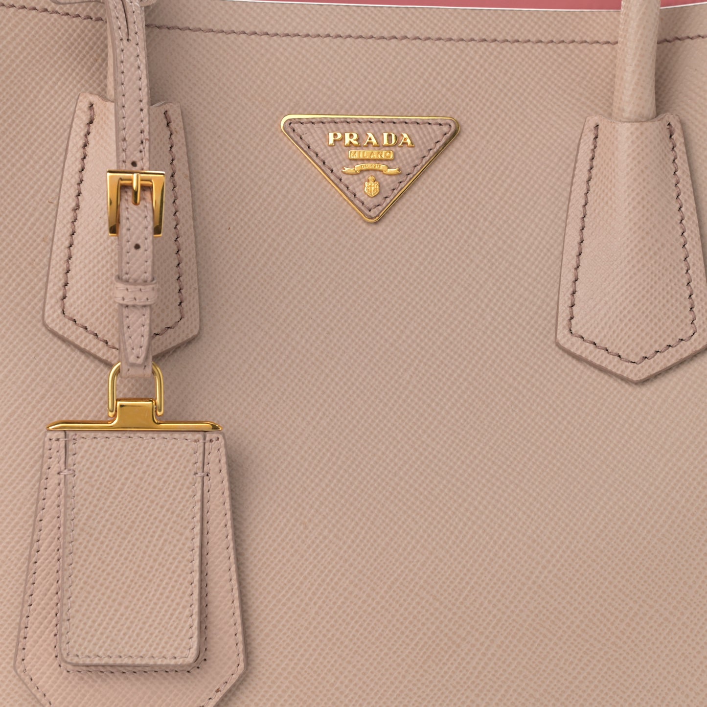 Saffiano Cuir Large Double Bag Cammeo Rosa