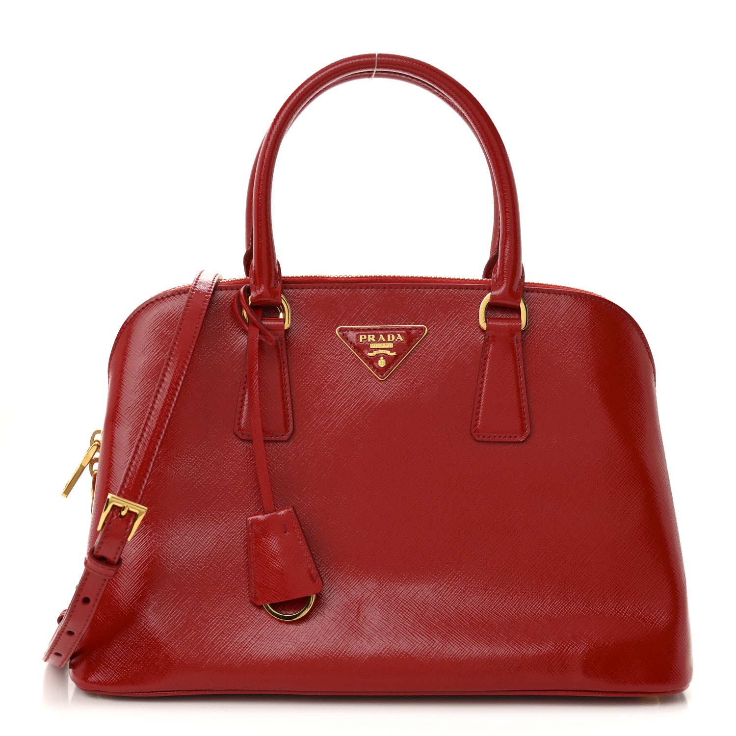 ★あや★　PRADA saffiano vernice rosso Prada Saffiano Vernice Medium Promenade Tote Rosso 1754559