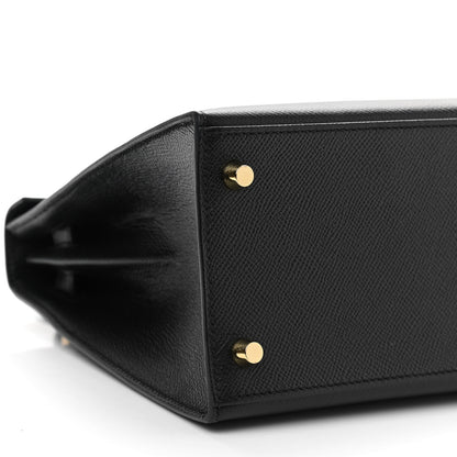 Hermes Epsom Horseshoe Kelly Sellier 28 Black Rose Extreme 9 of 13