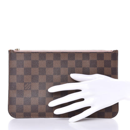 Louis Vuitton Damier Ebene Neverfull MM GM Pochette Rose Ballerine 2 of 10