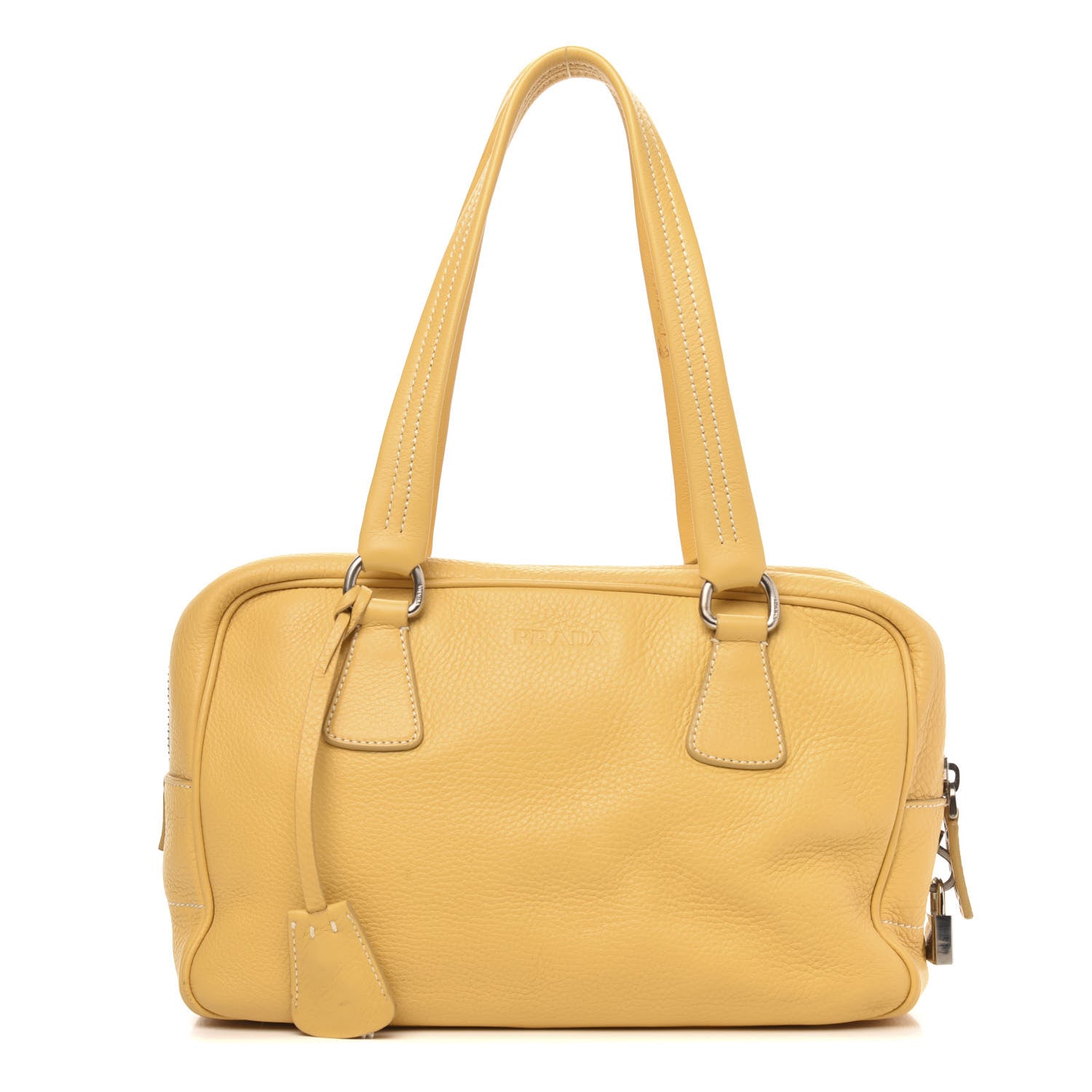 Prada Cervo Deerskin Bauletto Yellow 1 of 13