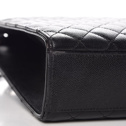 Saint Laurent Grain De Poudre Textured Mixed Matelasse Large Triquilt Monogram Monochrome Satchel Black 11 of 11
