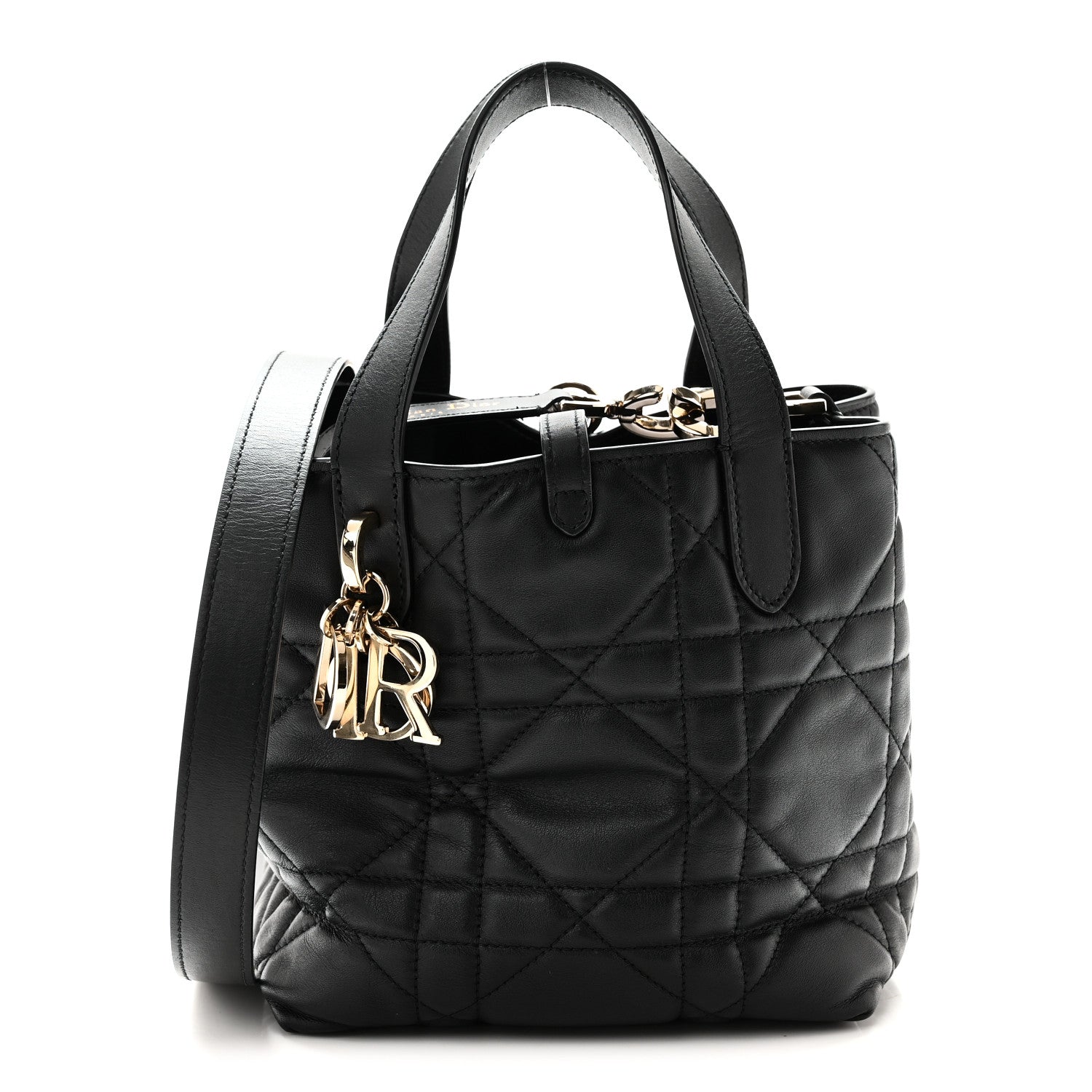 Christian Dior Calfskin Macrocannage Small Toujours Vertical Tote Black 1 of 9