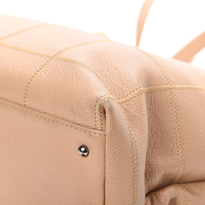 Chanel Caviar Square Stitched Tote Beige 9 of 17