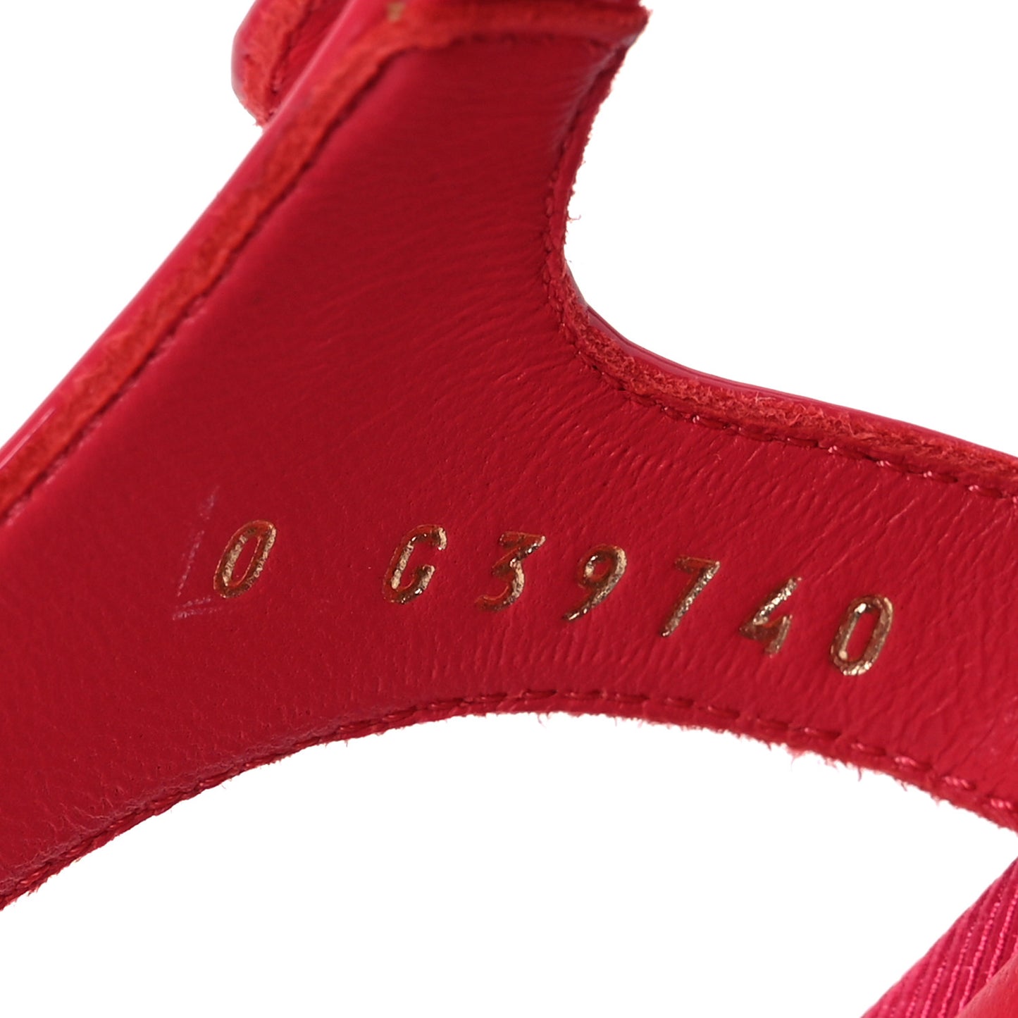 Patent CC Logo Thong Sandals 38.5 Red