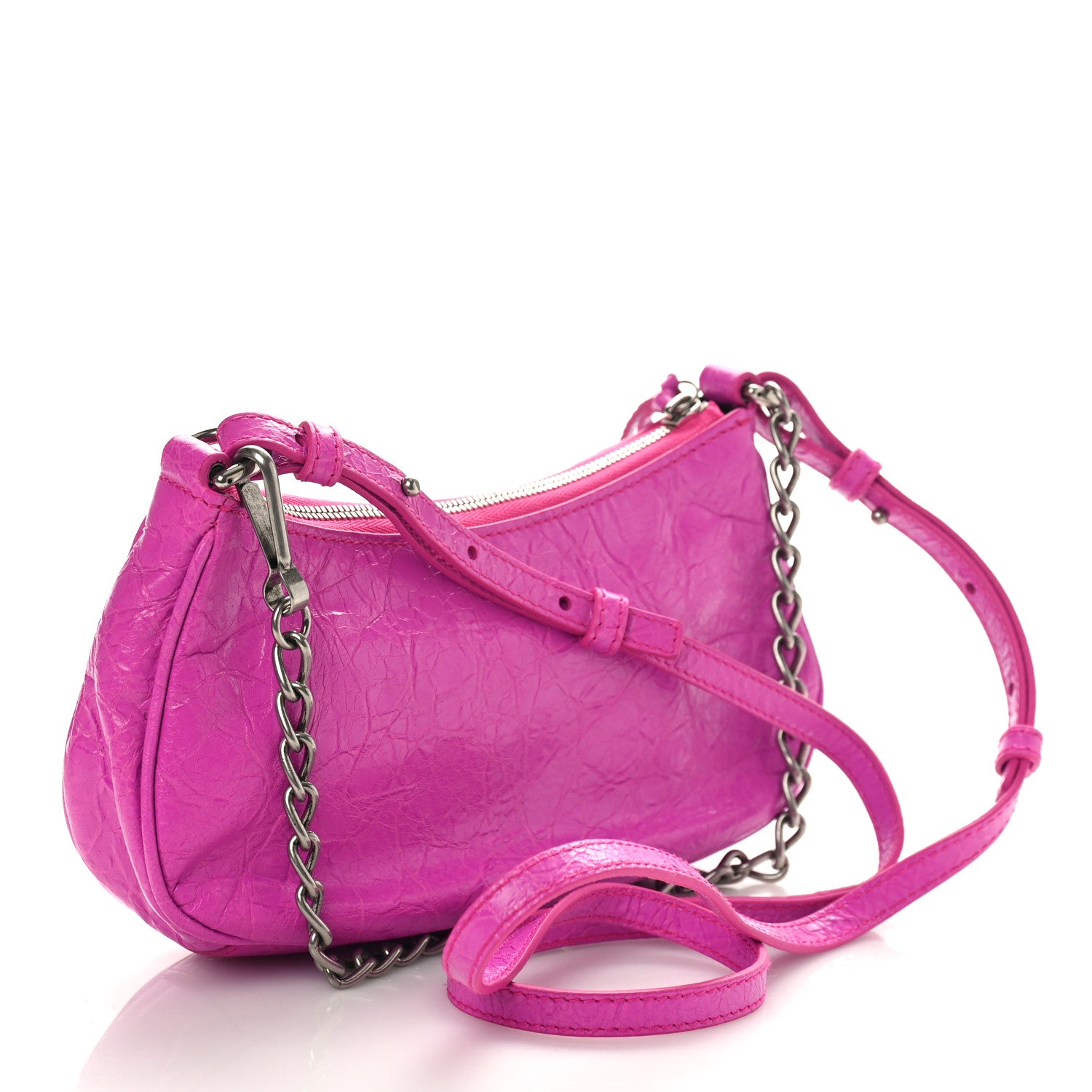 Balenciaga Agneau Arena Le Cagole Mini Purse With Chain Lipstick Pink 2 of 8