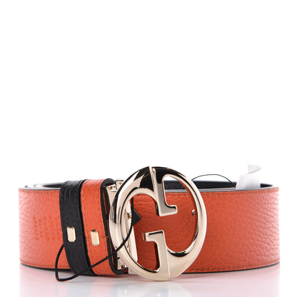 Gucci Calfskin 1973 Reversible Belt 90 36 Orange Black 3 of 9