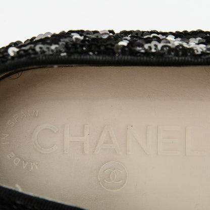 Chanel Patent Sequin CC Espadrilles 39 Black 8 of 8