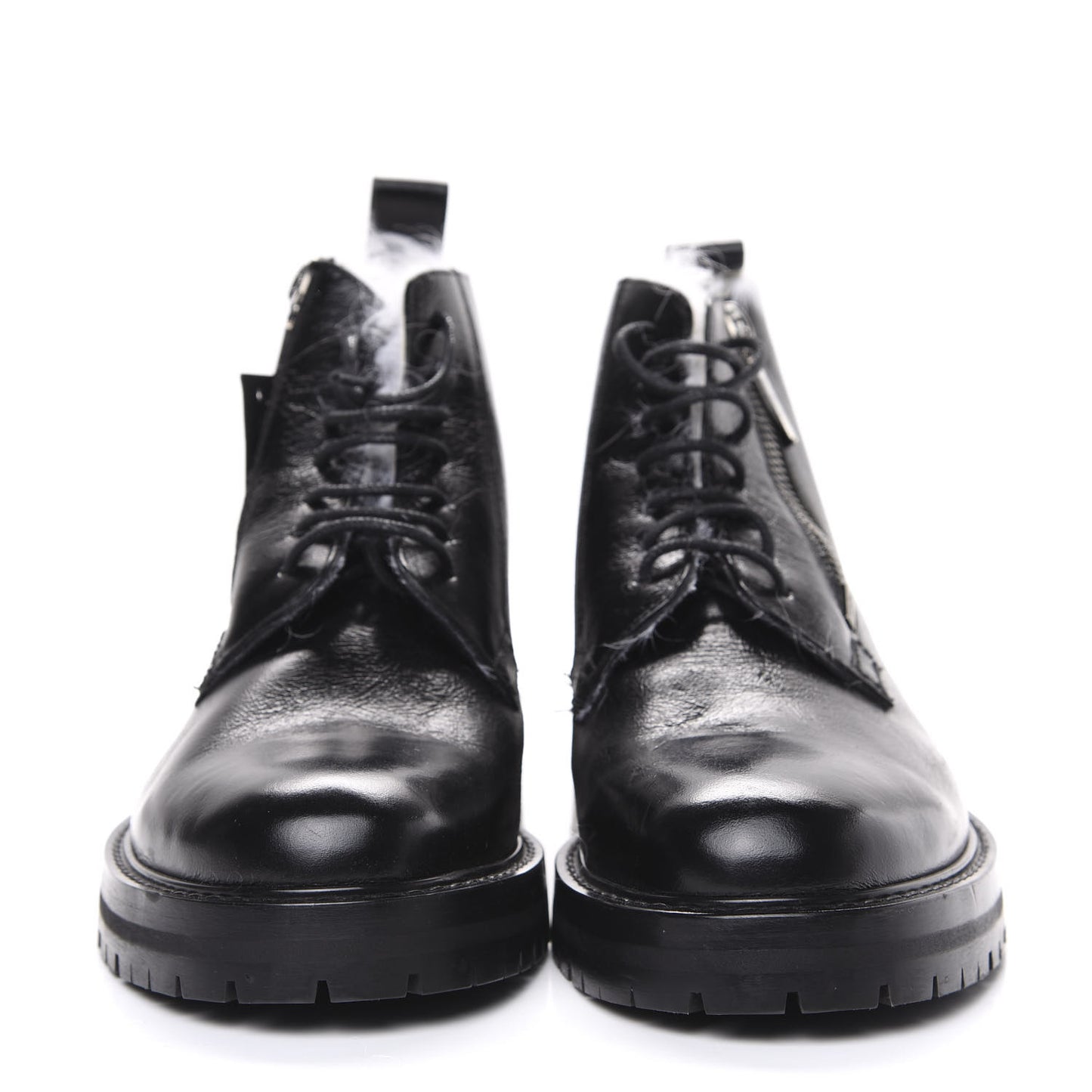 Moroder Calfskin Shearling-Lined Ankle Zip Booties 41 Black