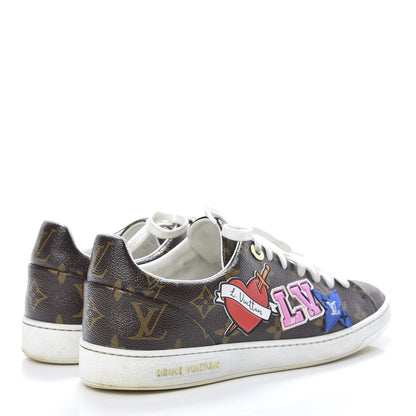 Louis Vuitton Calfskin Monogram LV Black Heart Sneakers 38.5 Cacao 4 of 10