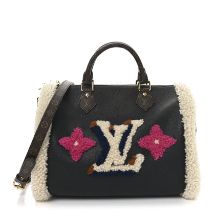 Louis Vuitton Calfskin Monogram Teddy Speedy Bandouliere 30 Black 1 of 9
