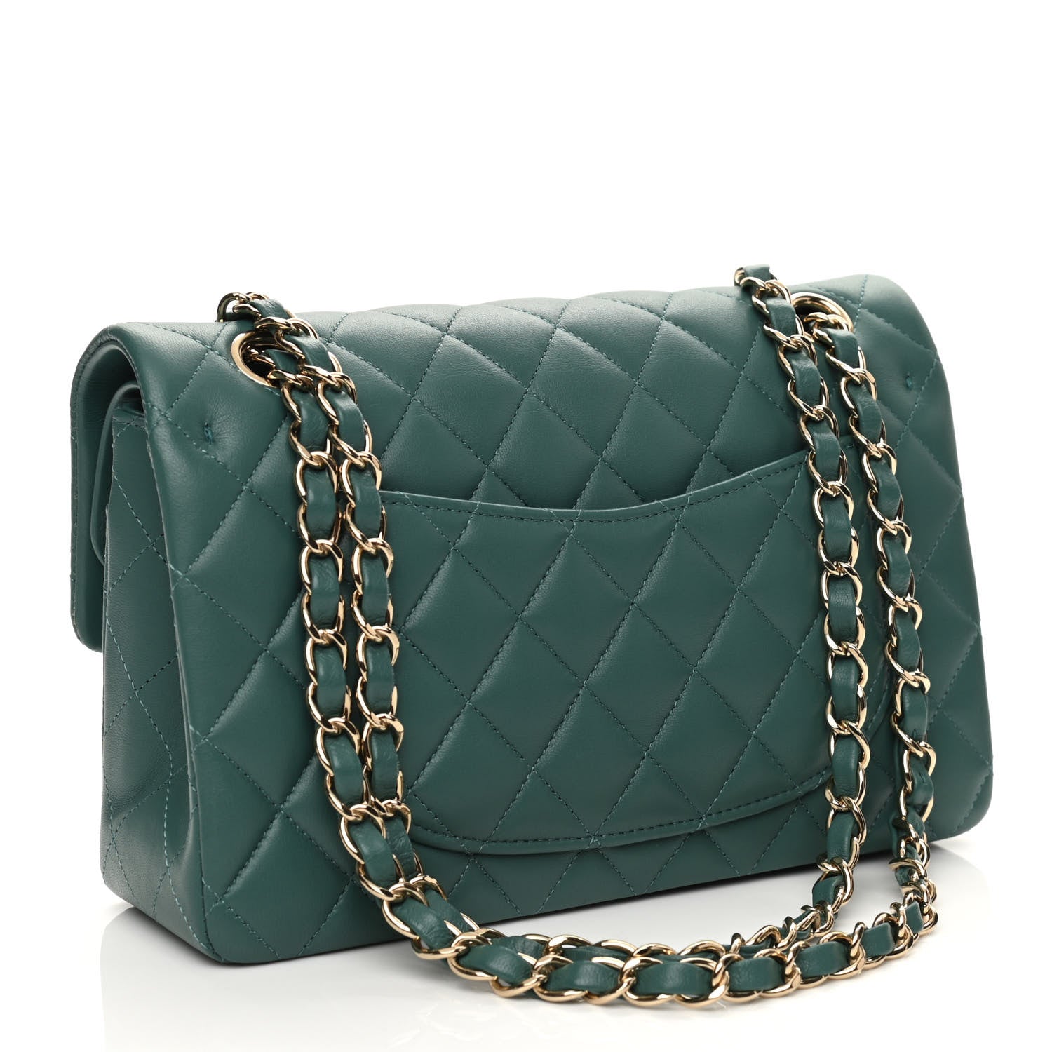 Chanel Lambskin Quilted Small Double Flap Green 3 of 11