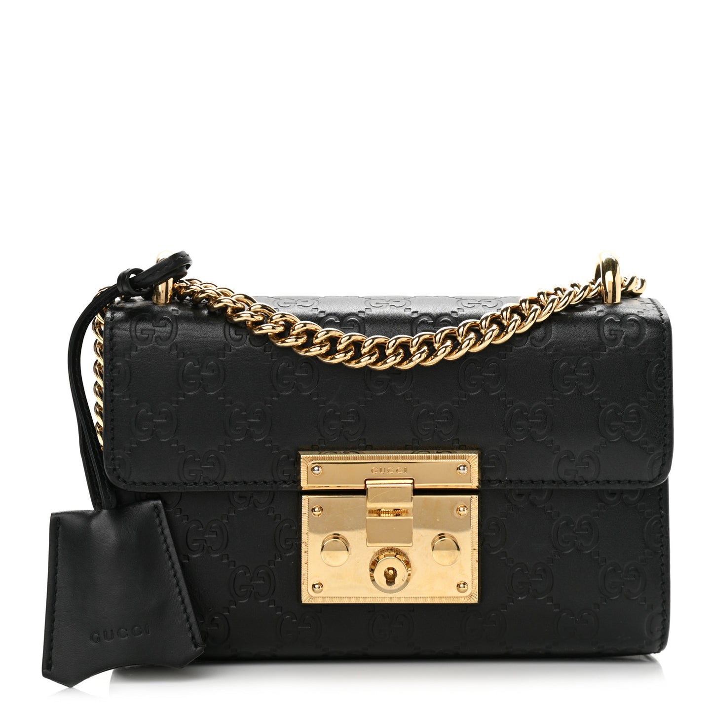 Guccissima Small Padlock Shoulder Bag Black