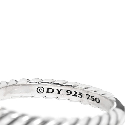 David Yurman Sterling Silver 18K Yellow Gold Blue Topaz Marquise Ring 54 7 4 of 4
