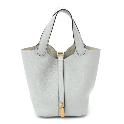 Hermes Taurillon Clemence Picotin Lock 18 PM Bleu Pale 1 of 12
