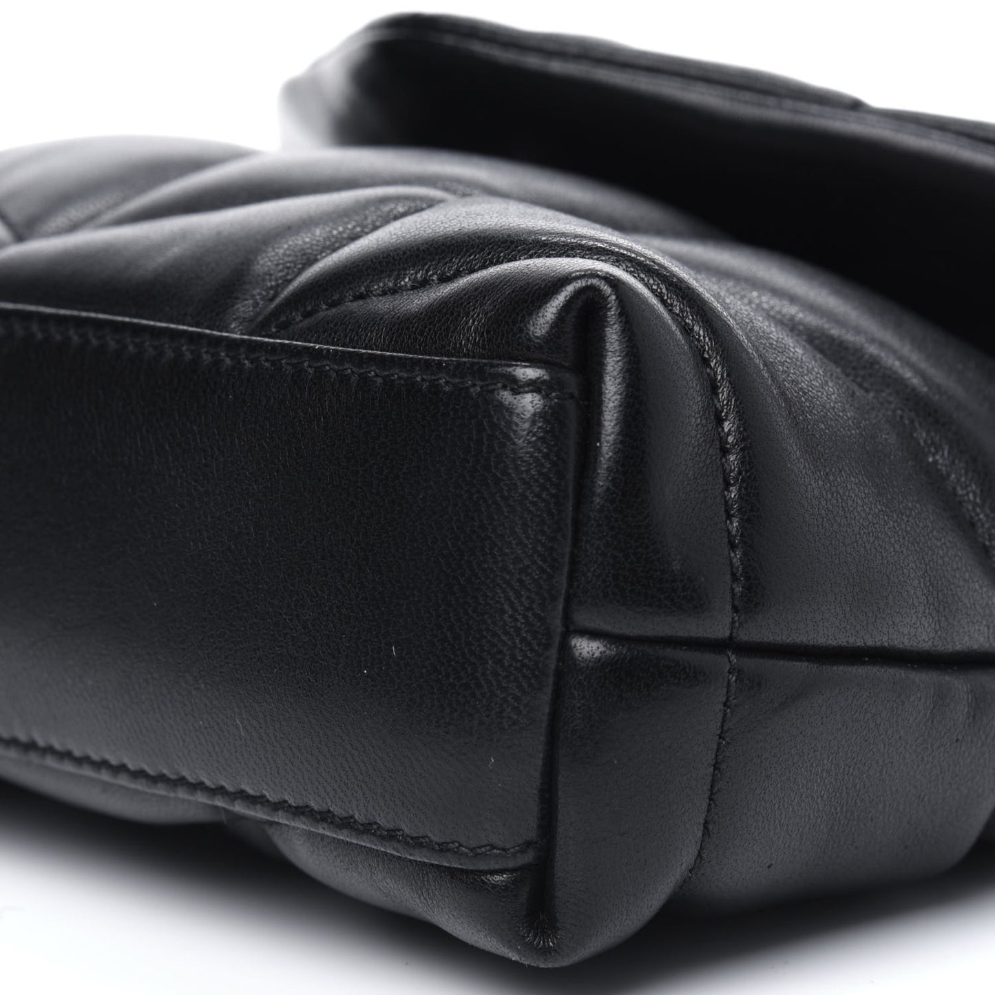 Lambskin Monogram Loulou Puffer Pouch Clutch Black