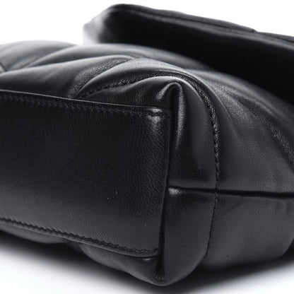 Saint Laurent Lambskin Monogram Loulou Puffer Pouch Clutch Black 9 of 11