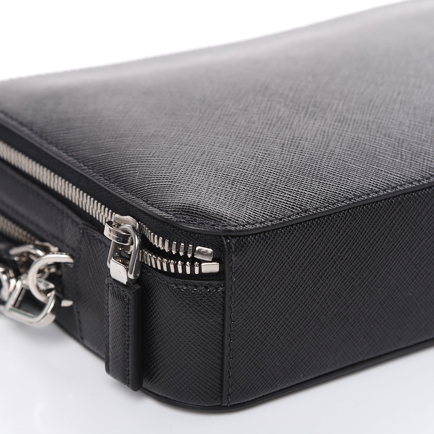 Prada Saffiano Travel Wristlet Bag Black 8 of 9