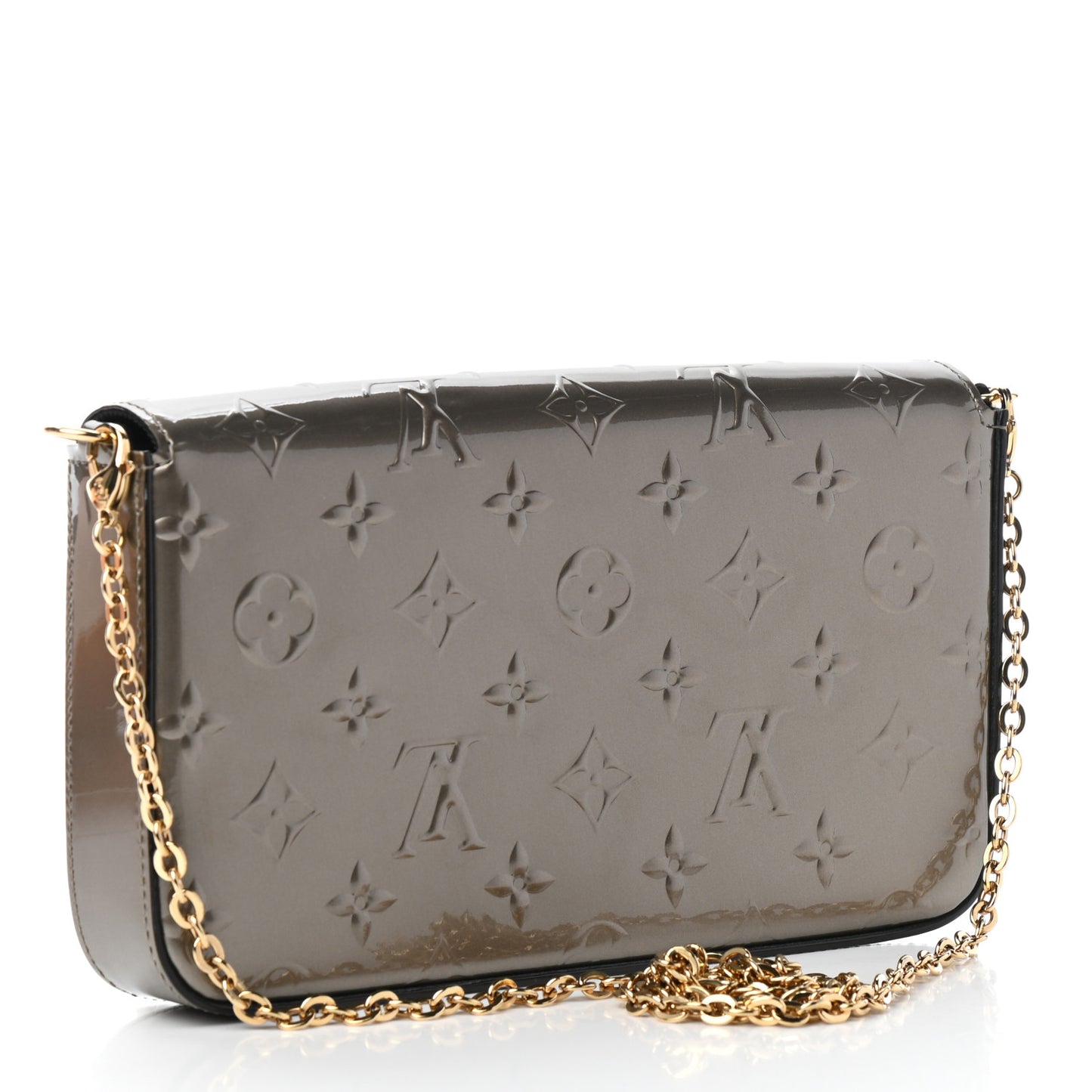 Vernis Felicie Pochette Chain Wallet Champagne Metallise