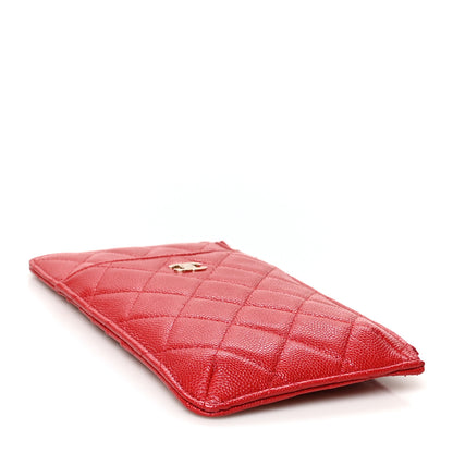Chanel Caviar Quilted Classic Flat Wallet Pouch Red 4 of 8