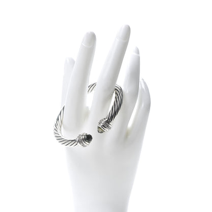 David Yurman Sterling Silver Diamond Prasiolite 7mm Cable Classics Bracelet 2 of 5