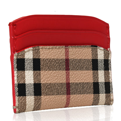 Burberry Soft Grain Calfskin Haymarket Check Izzy Card Case Red 3 of 8